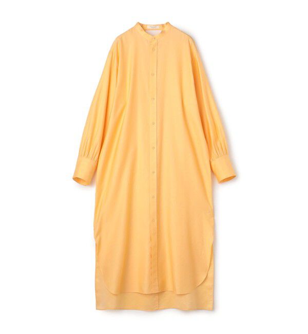 MACPHEE「コットンモールスキン バンドカラーシャツワンピース」|ワンピース|27 オレンジ