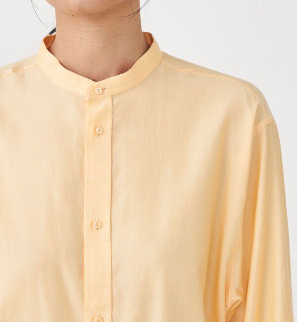 MACPHEE「コットンモールスキン バンドカラーシャツワンピース」|ワンピース|