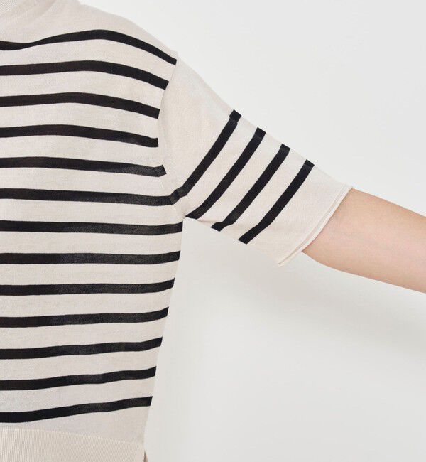 GALERIE VIE「クレープコットン ハーフスリーブプルオーバー」|ニット・セーター|