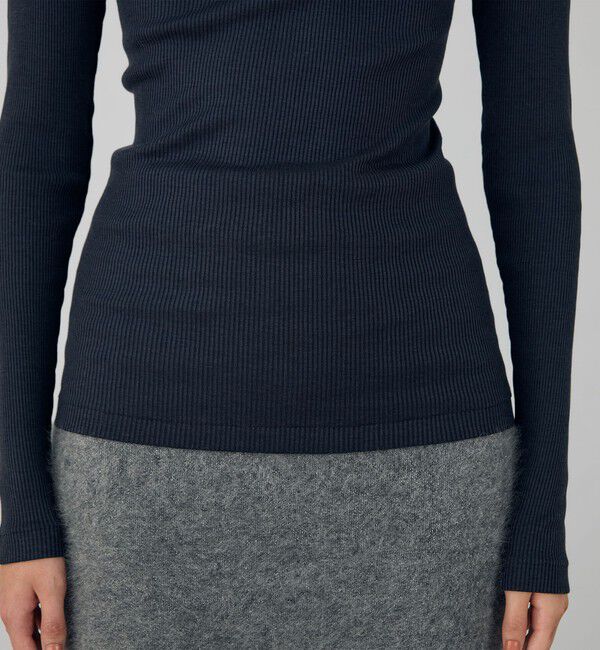 DES PRES「シルクコットンリブ ハイネックプルオーバー」|Tシャツ・カットソー|