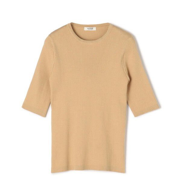 MACPHEE「コットンリブ クルーネックプルオーバー」|ニット・セーター|43 ベージュ