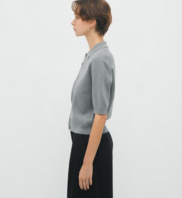 CABaN「コットンカシミヤ パールポロカーディガン」|カーディガン|