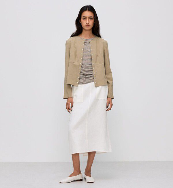 BACCA「リネンツイル エプロンスカート」|スカート|