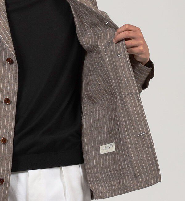 TOMORROWLAND MENS「リネン ダブルポケット シャツジャケット SOLBIATI」|ブルゾン・スタジャン|