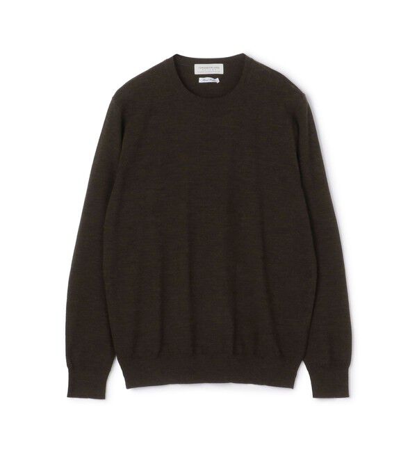TOMORROWLAND MENS「TOMORROWLAND tricot スーパーファインメリノウール クルーネックプルオーバー S-WOOL」|ニット・セーター|47 ブラウン