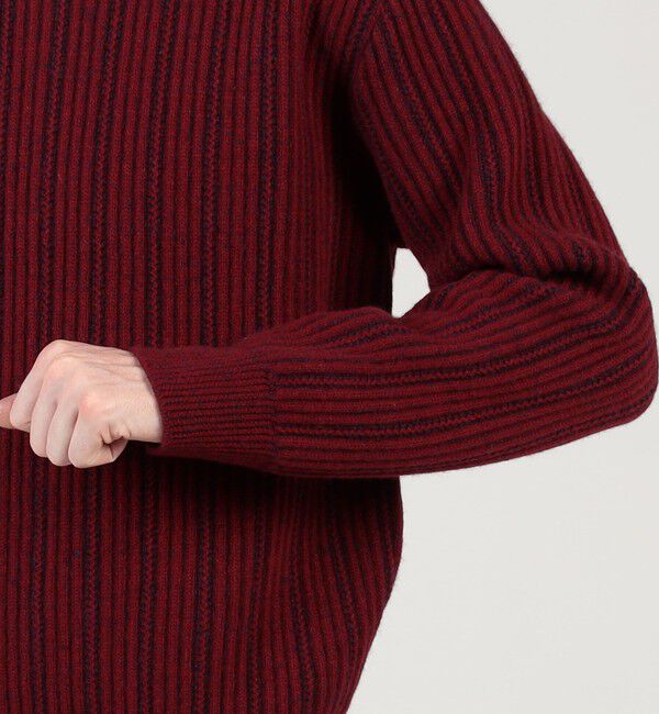 TOMORROWLAND MENS「ウールカシミヤシルク リブクルーネックプルオーバーニット」|ニット・セーター|