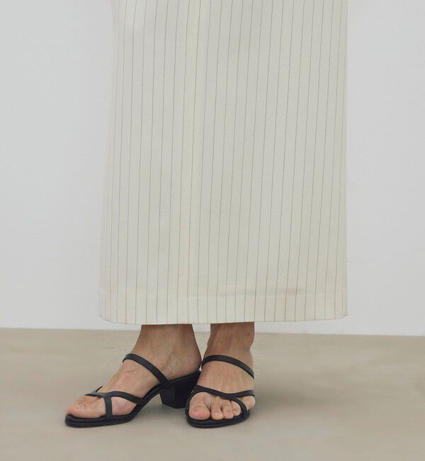 DES PRES「ウールドスキン ベルデッドストレートスカート」|タイト|