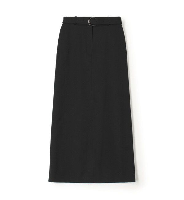 DES PRES「ウールドスキン ベルデッドストレートスカート」|タイト|19 ブラック