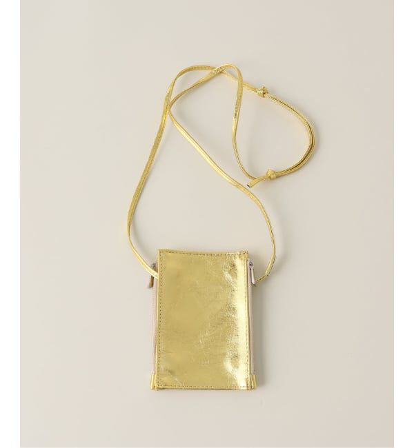  「【blancle/ ブランクレ】M.LETHER Double multi case」|ショルダー・メッセンジャー|ゴールド