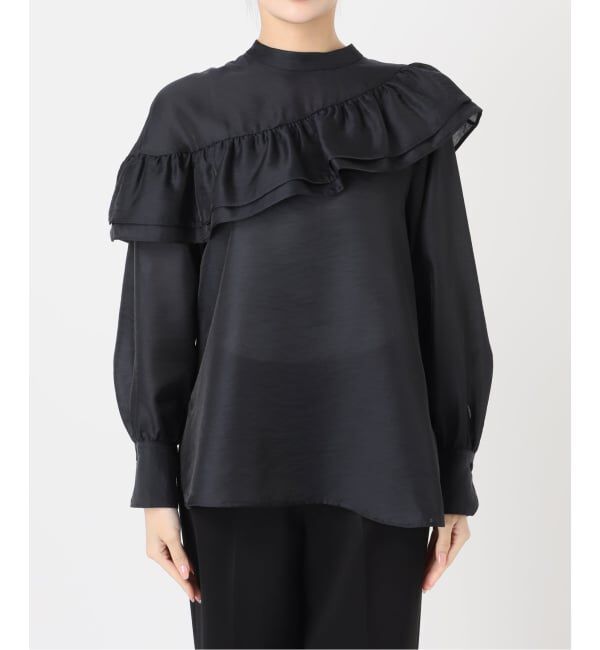 VERMEIL par iena「シアーサテンフリルブラウス」|シャツ・ブラウス|