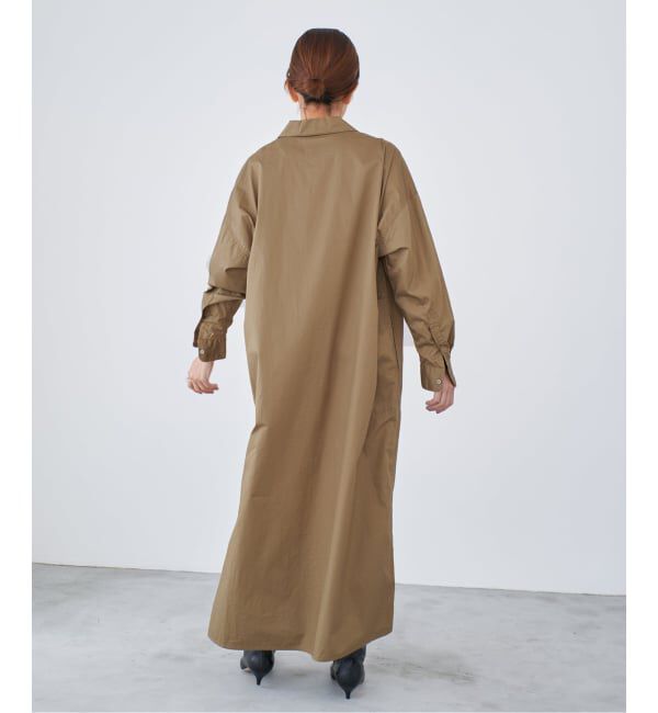 IENA「《WEB限定/追加》ハイカウントツイルシャツワンピース」|ワンピース|