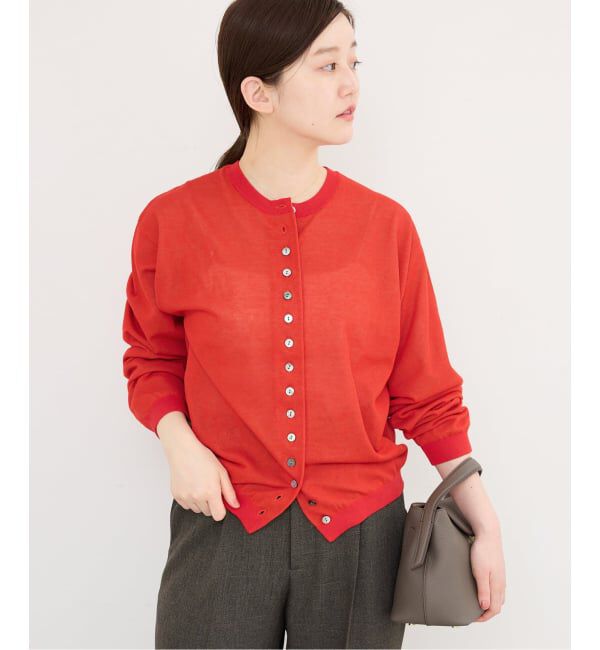 IENA「《予約》ウォッシャブル ダブルレイヤードカーディガン」|カーディガン|