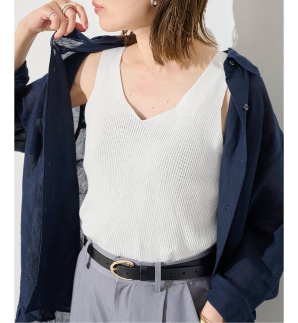 SLOBE IENA「《予約》リブニットタンク」|タンクトップ|ホワイト