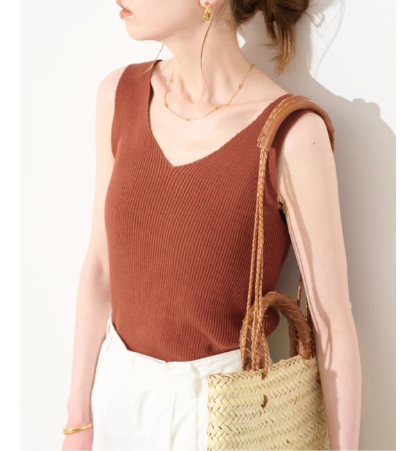 SLOBE IENA「《予約》リブニットタンク」|タンクトップ|ブラウン