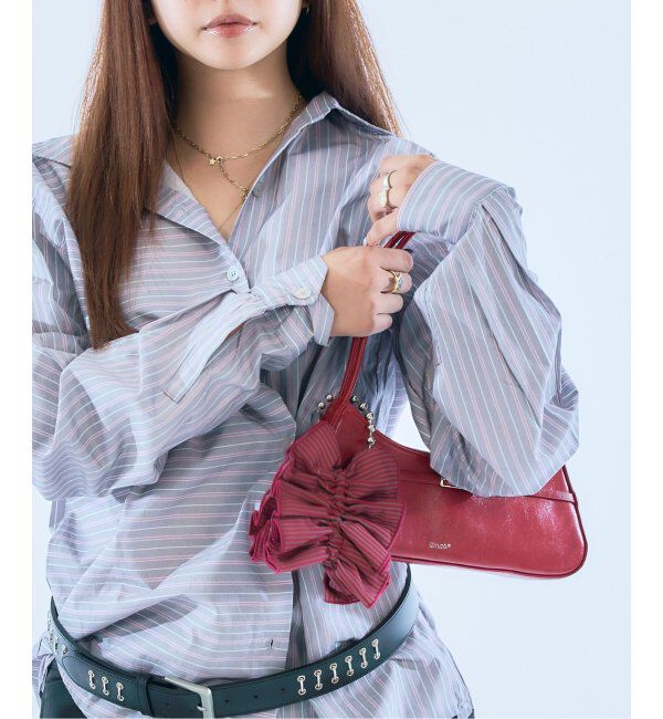 PULP「【Geek Office / ギークオフィス】ストライプ シュシュ」|その他|レッド