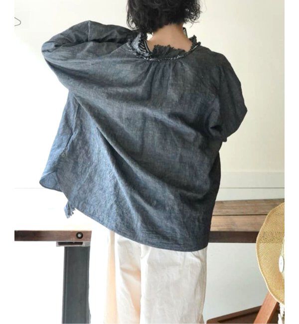 journal standard luxe「《追加》CLシャンブレー フリルブラウス」|シャツ・ブラウス|