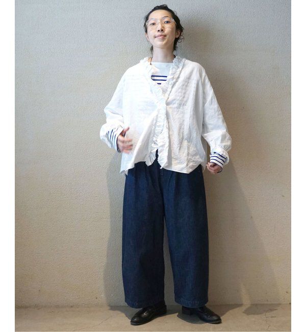 journal standard luxe「《追加》CLシャンブレー フリルブラウス」|シャツ・ブラウス|