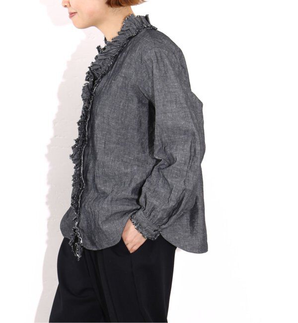 journal standard luxe「《追加》CLシャンブレー フリルブラウス」|シャツ・ブラウス|