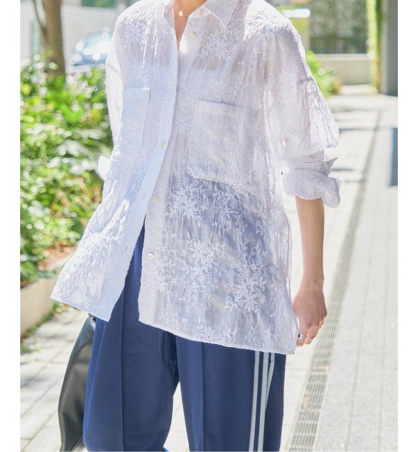 Spick and Span「シアーエンブロイダリーシャツ」|シャツ・ブラウス|