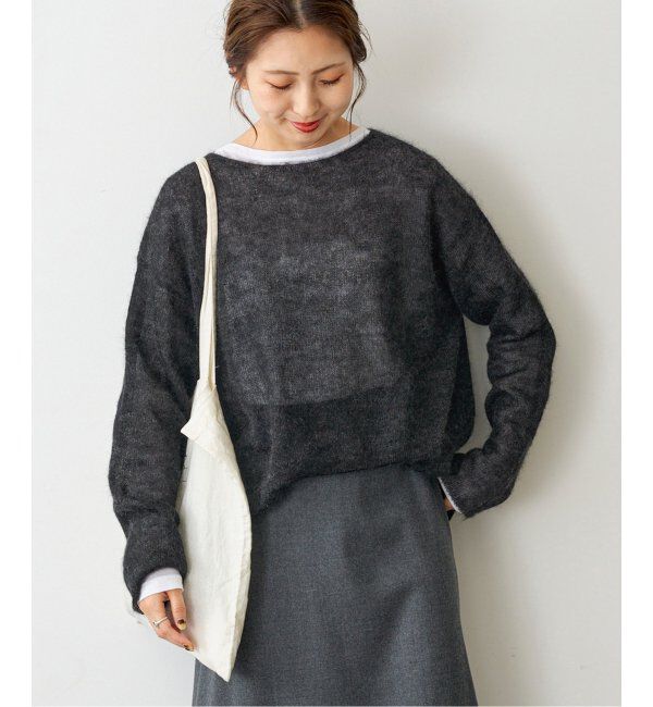 Spick and Span「《WEB限定カラー有り / 追加》ルーズモヘヤMIXボートネックニット」|ニット・セーター|