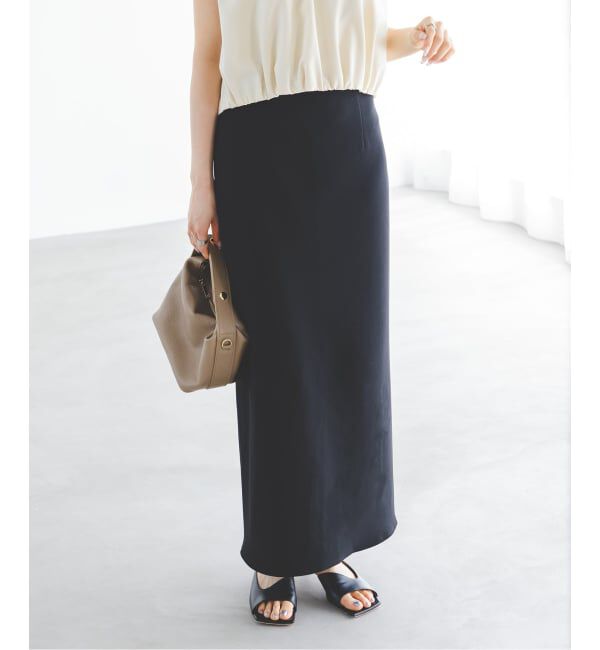 NOBLE「《追加》【洗える】コンフォートジャージーライクタイトスカート 3」|スカート|