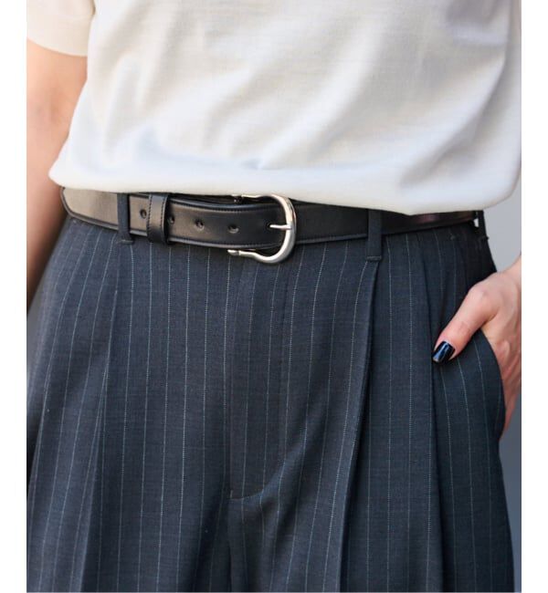 FRAMeWORK「TORY LEATHER/トリーレザー Double and stitch ベルト」|ベルト|ブラック