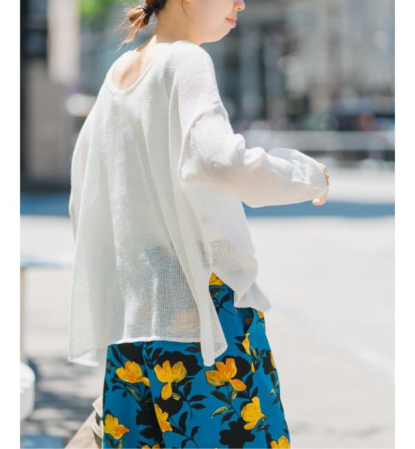 Spick and Span「《新色有り / 追加》リネンミックス2WAYプルオーバー」|ニット・セーター|