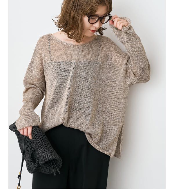 Spick and Span「《新色有り / 追加》リネンミックス2WAYプルオーバー」|ニット・セーター|