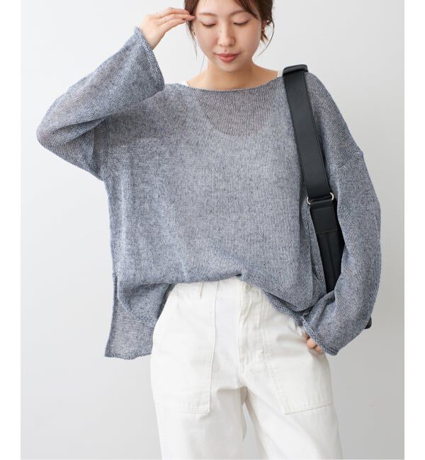 Spick and Span「《新色有り / 追加》リネンミックス2WAYプルオーバー」|ニット・セーター|