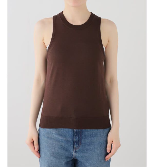 Spick and Span「《セットアップ / 手洗い可》シルクコットンノースリーブプルオーバー」|タンクトップ|