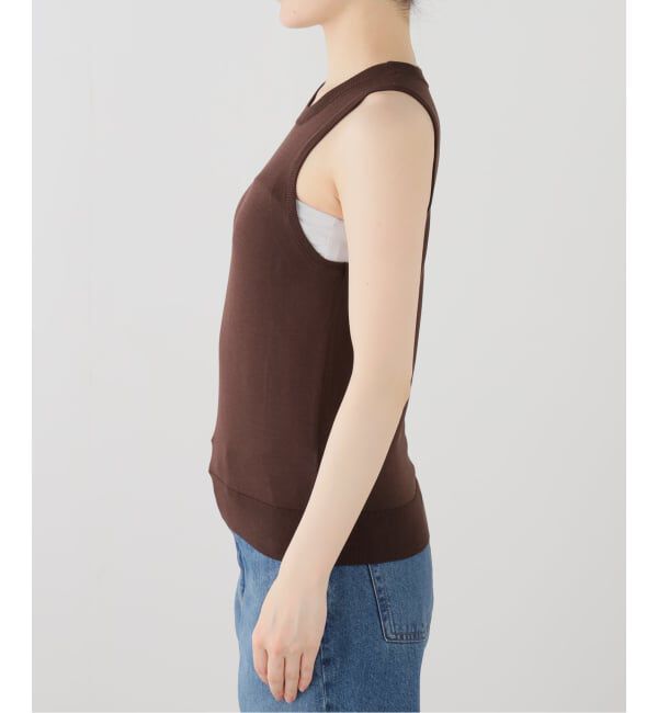 Spick and Span「《セットアップ / 手洗い可》シルクコットンノースリーブプルオーバー」|タンクトップ|