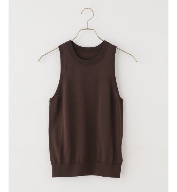 Spick and Span「《セットアップ / 手洗い可》シルクコットンノースリーブプルオーバー」|タンクトップ|ブラウン
