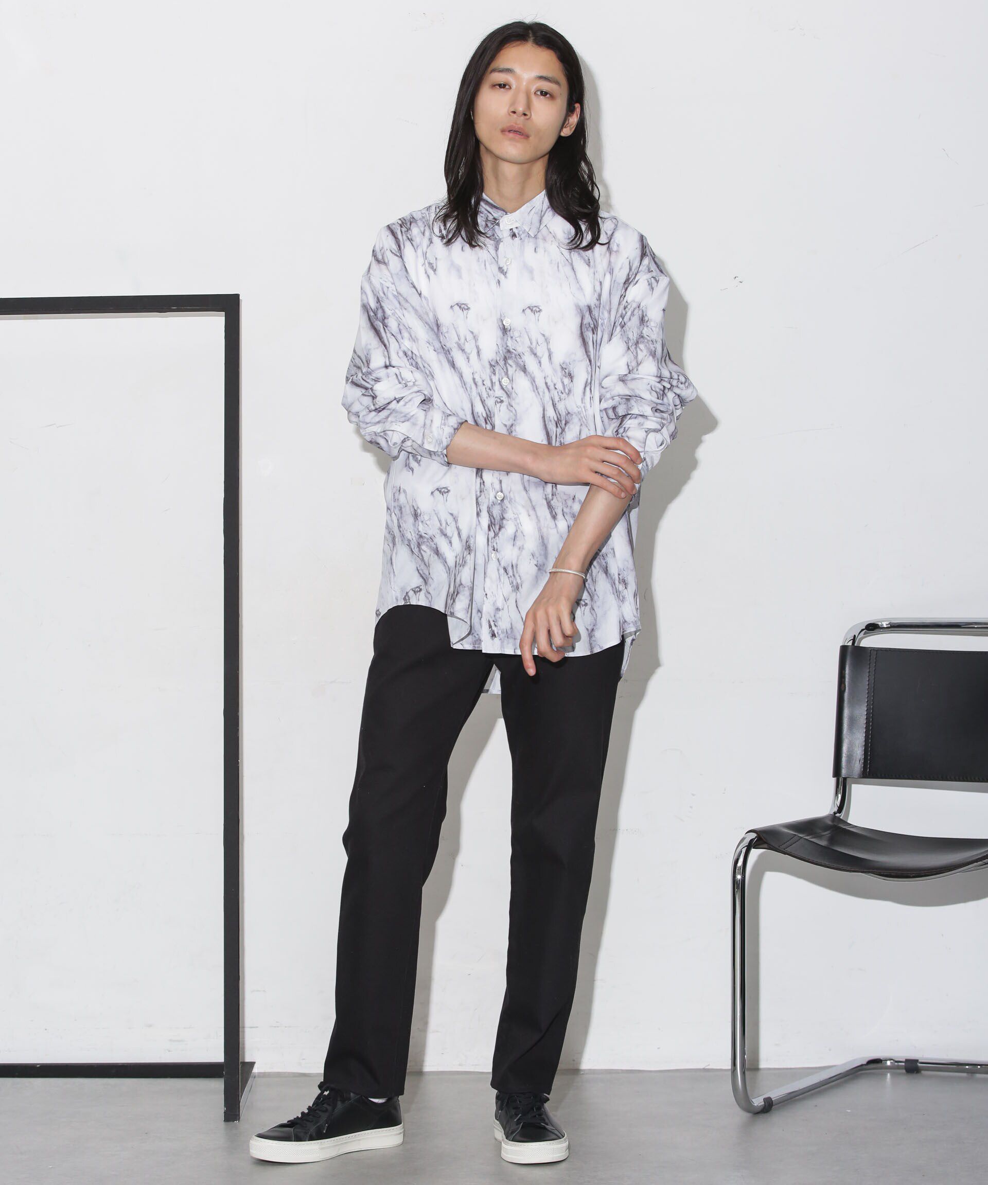 nano･universe「ドレープパターンシャツ 長袖」|シャツ・ブラウス|