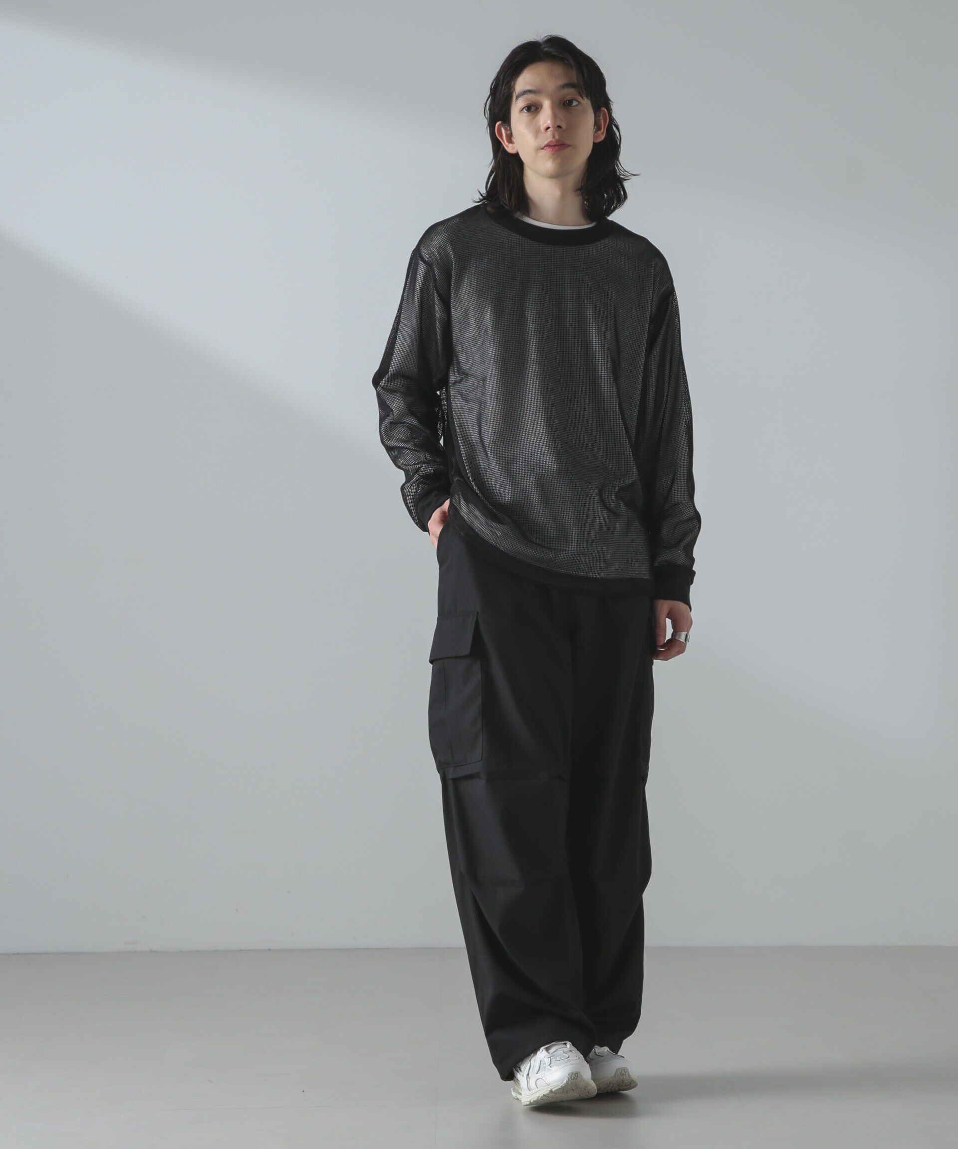 nano･universe「アンサンブルメッシュTシャツ 長袖」|Tシャツ・カットソー|