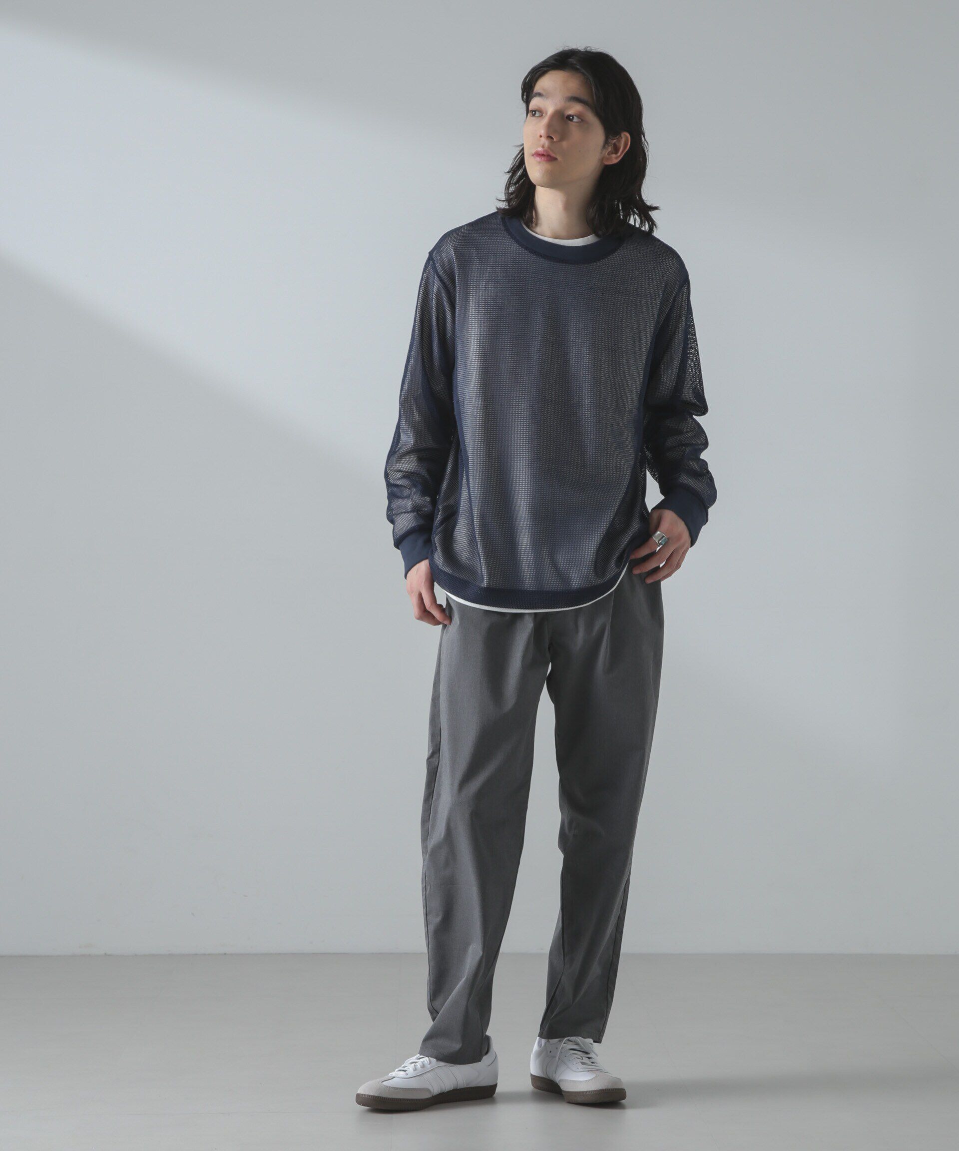 nano･universe「アンサンブルメッシュTシャツ 長袖」|Tシャツ・カットソー|