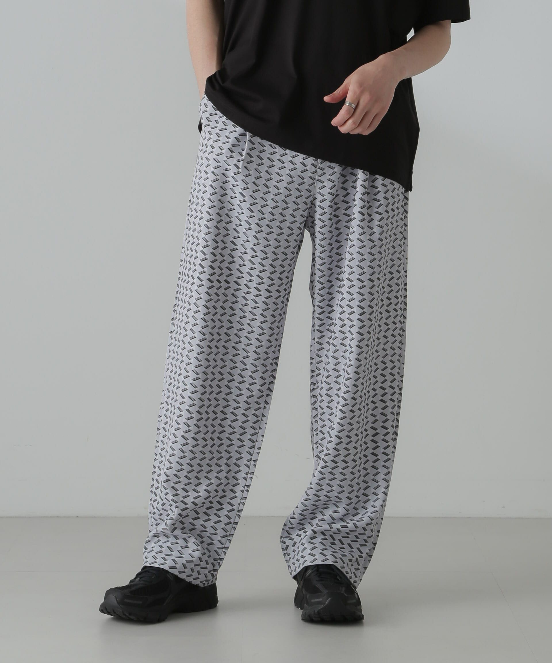 nano･universe「パターンイージーワイドパンツ(セットアップ可)」|チノ|