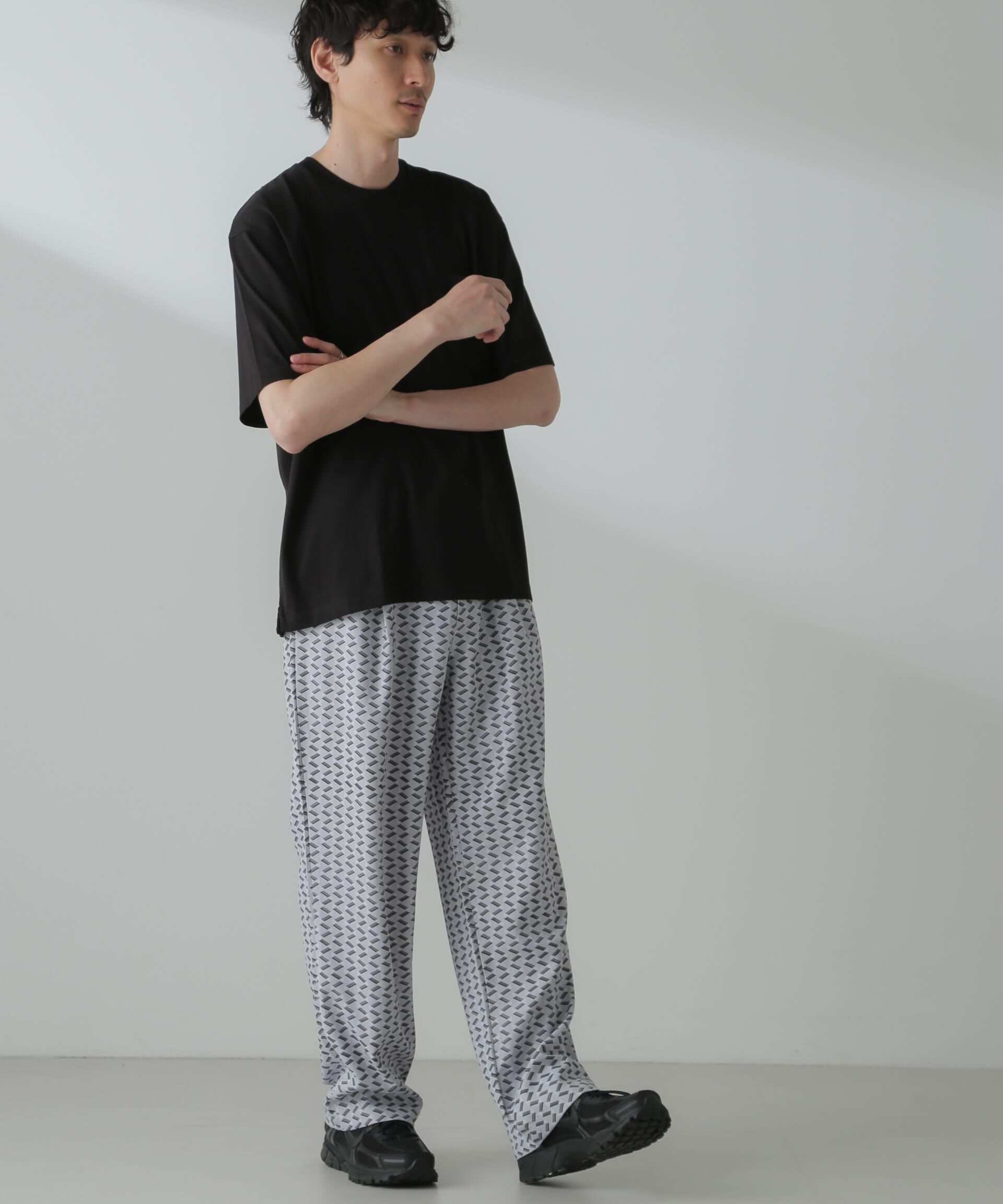 nano･universe「パターンイージーワイドパンツ(セットアップ可)」|チノ|