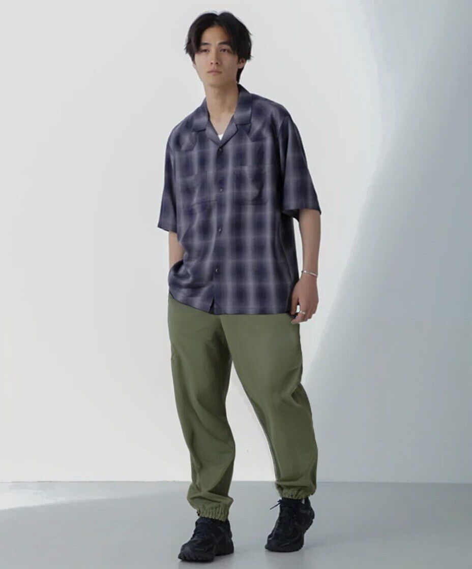 nano･universe「レーヨンオンブレチェックシャツ 半袖」|シャツ・ブラウス|