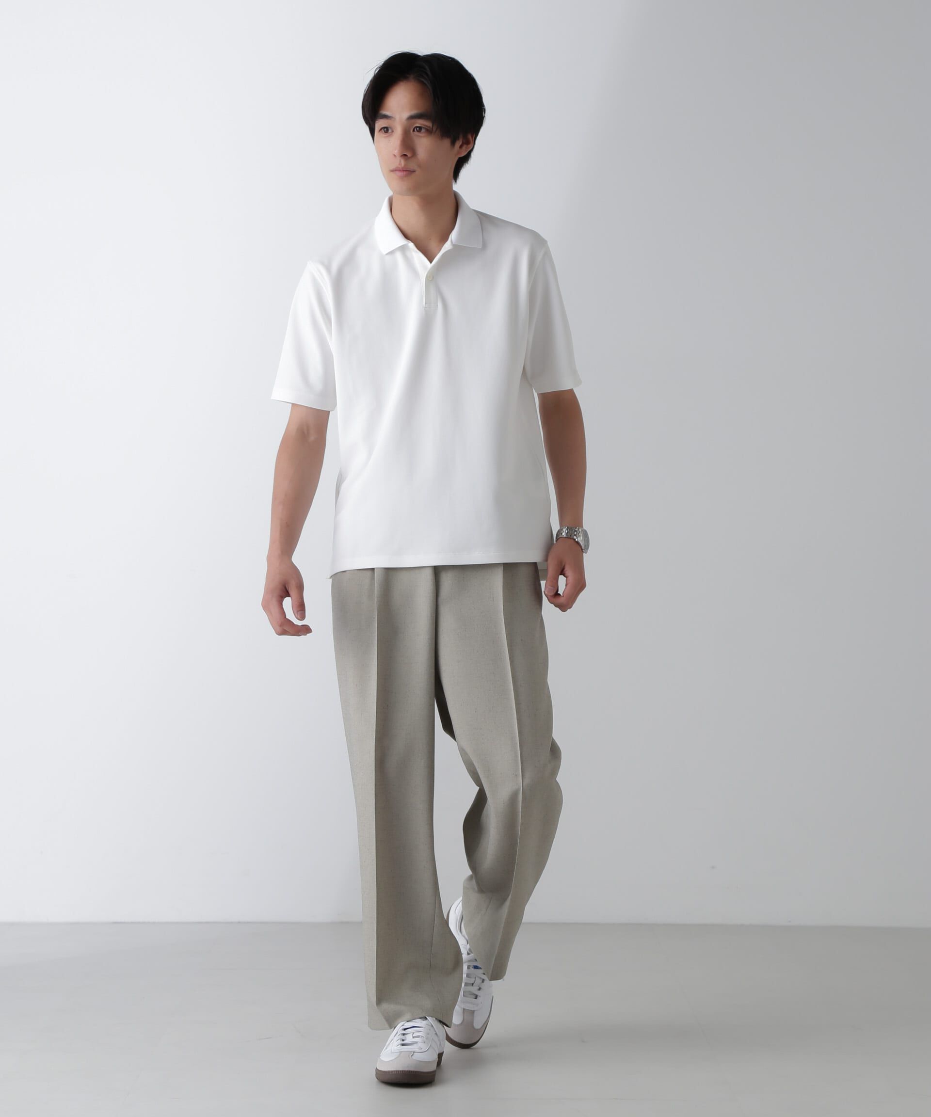 nano･universe「｢N POLO｣AQUA RHYTHM(R)鹿の子ポロシャツ 半袖」|Tシャツ・カットソー|