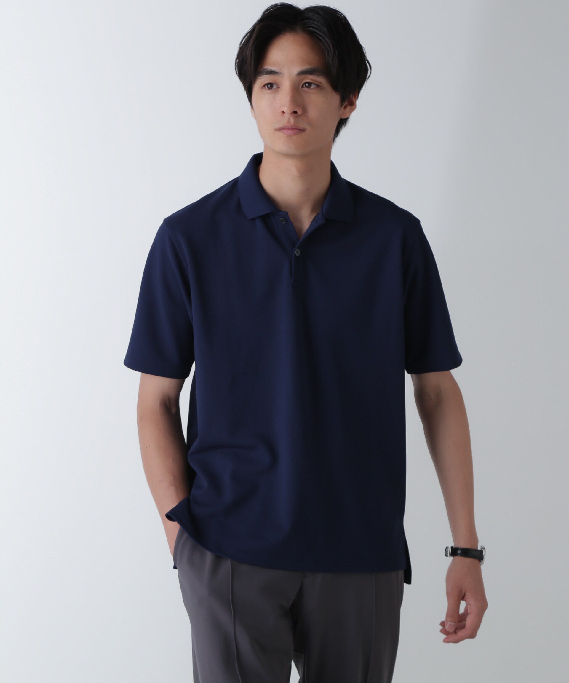 nano･universe「｢N POLO｣AQUA RHYTHM(R)鹿の子ポロシャツ 半袖」|Tシャツ・カットソー|