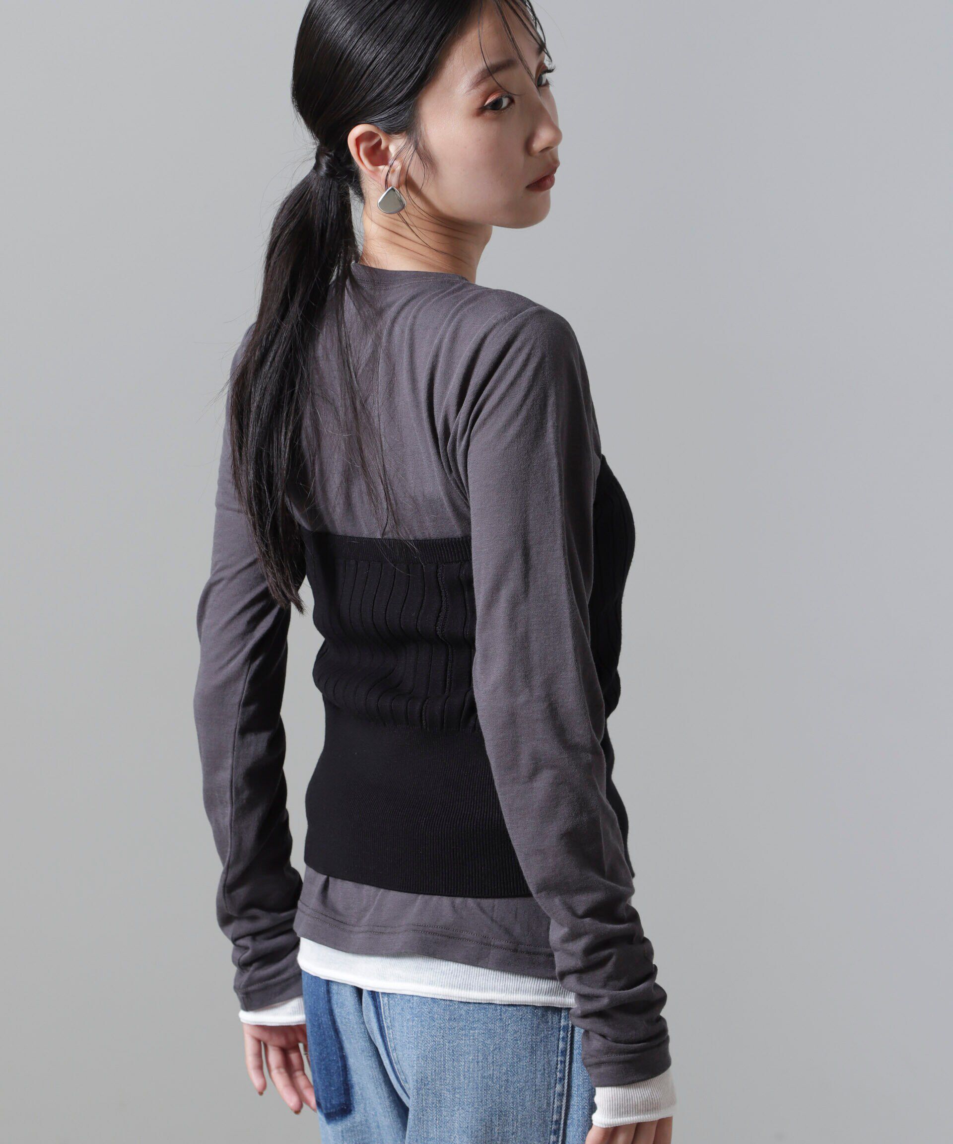 nano･universe「2WAYリブニットベアトップビスチェ」|ニット・セーター|