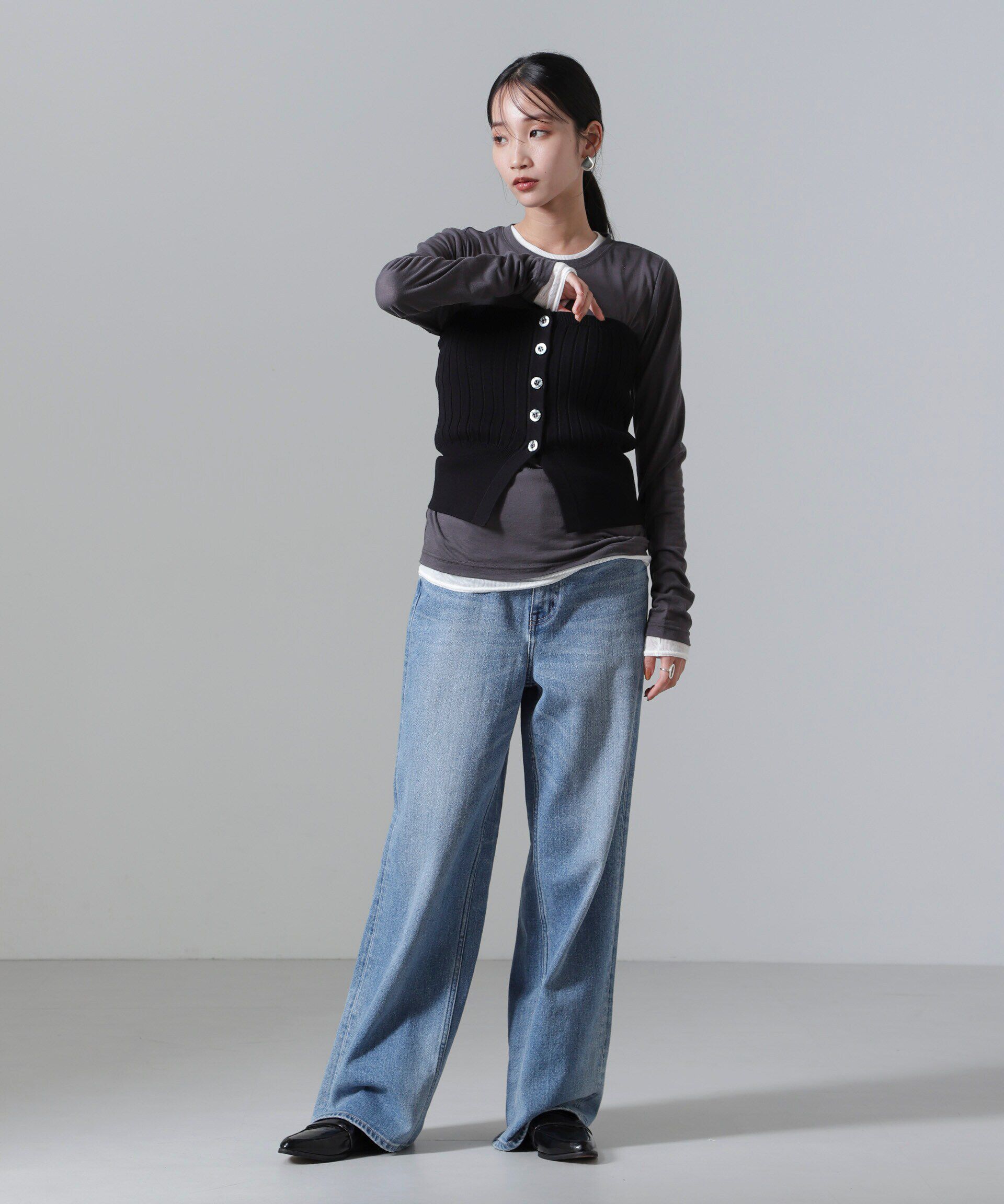 nano･universe「2WAYリブニットベアトップビスチェ」|ニット・セーター|