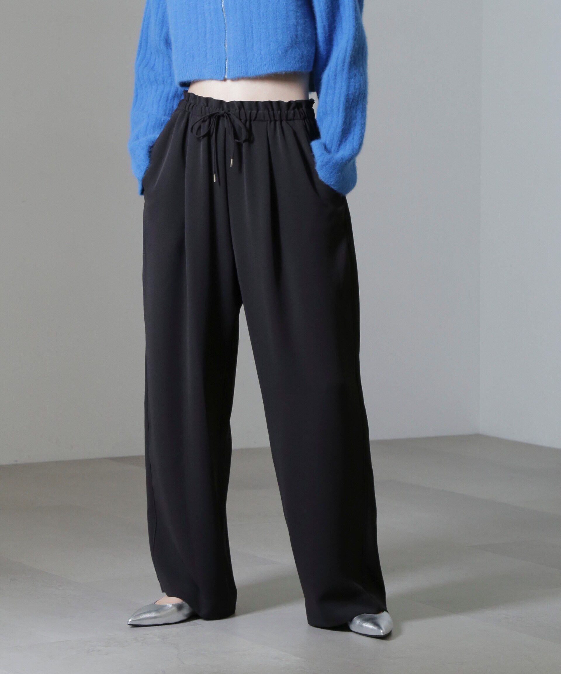 nano･universe「ドロストギャザーパンツ(セットアップ可)」|チノ|