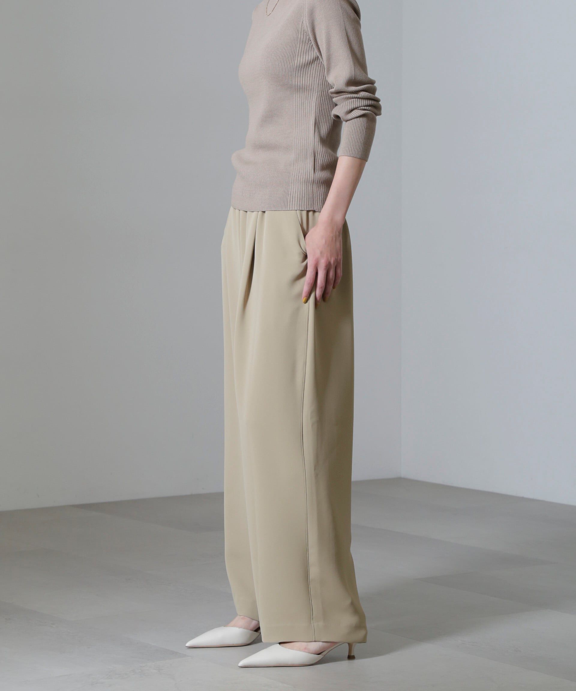 nano･universe「ドロストギャザーパンツ(セットアップ可)」|チノ|