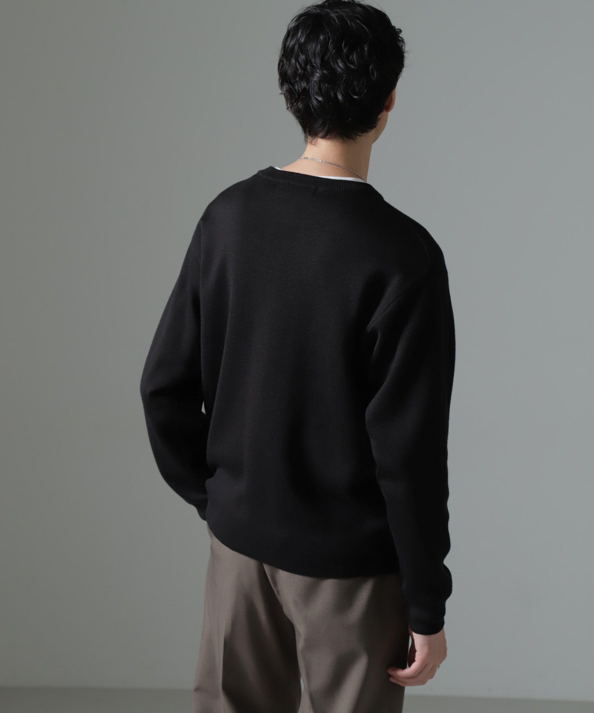 nano･universe「タスマニアミックス ミラノリブリラックスクルーネックニット」|ニット・セーター|