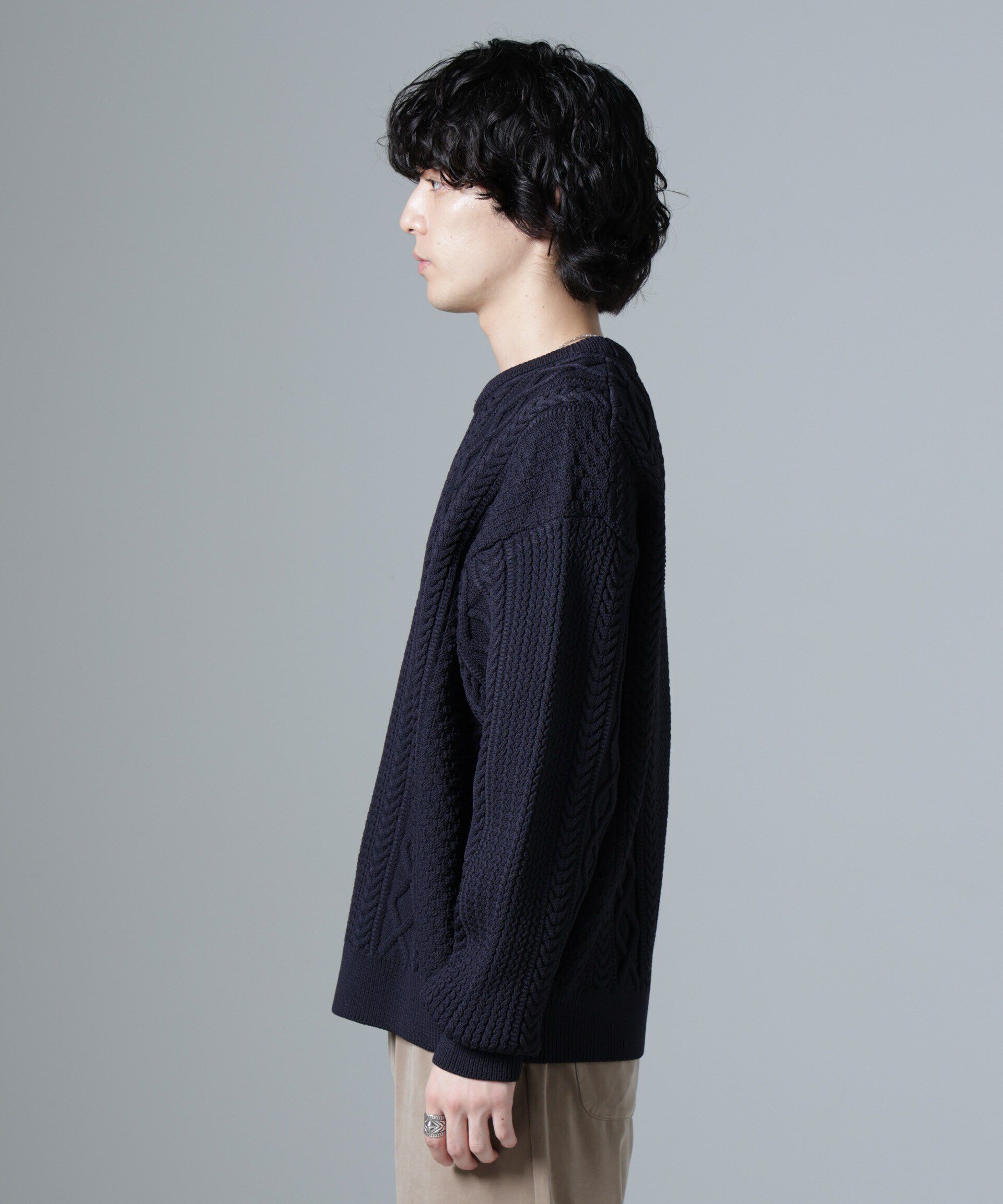nano･universe「スポンディッシュケーブルニット」|ニット・セーター|