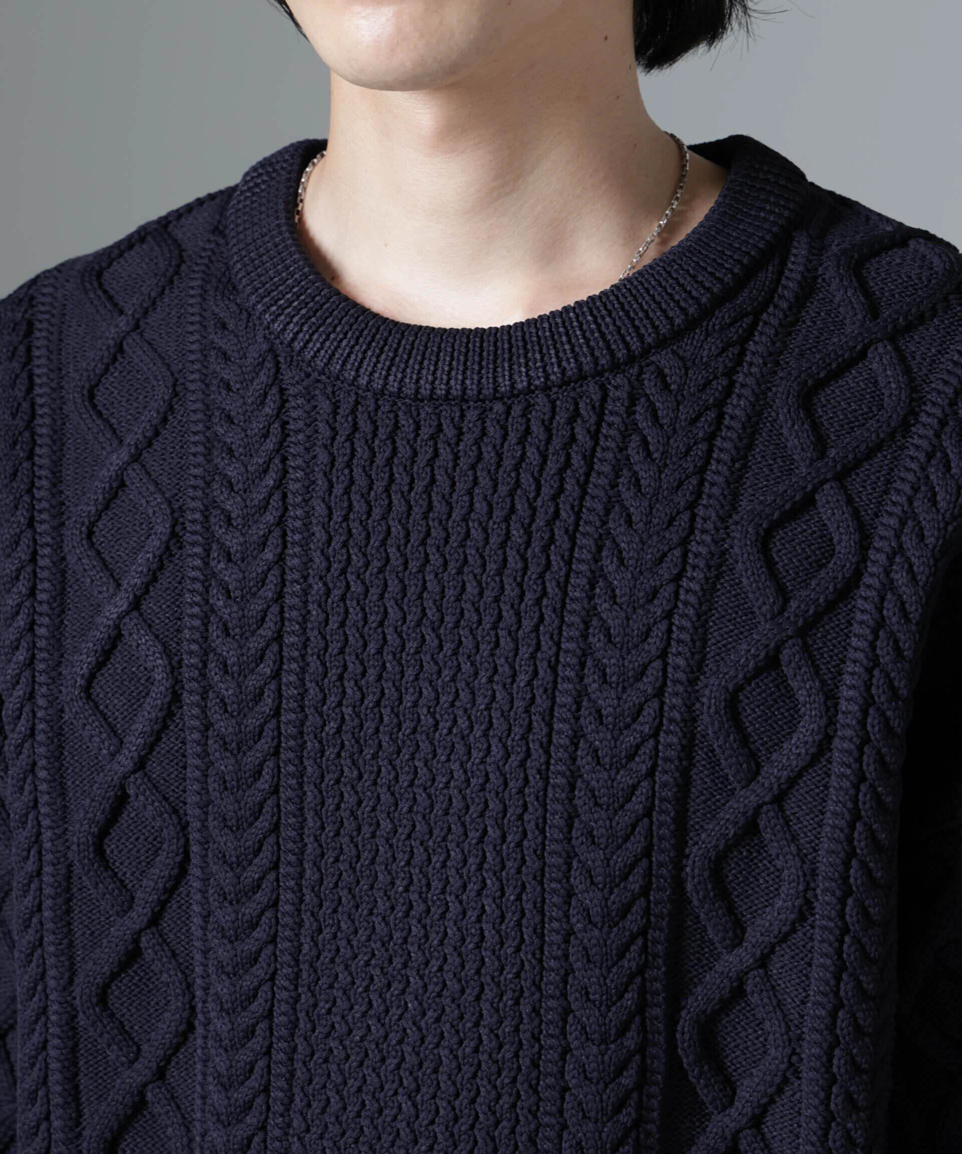 nano･universe「スポンディッシュケーブルニット」|ニット・セーター|