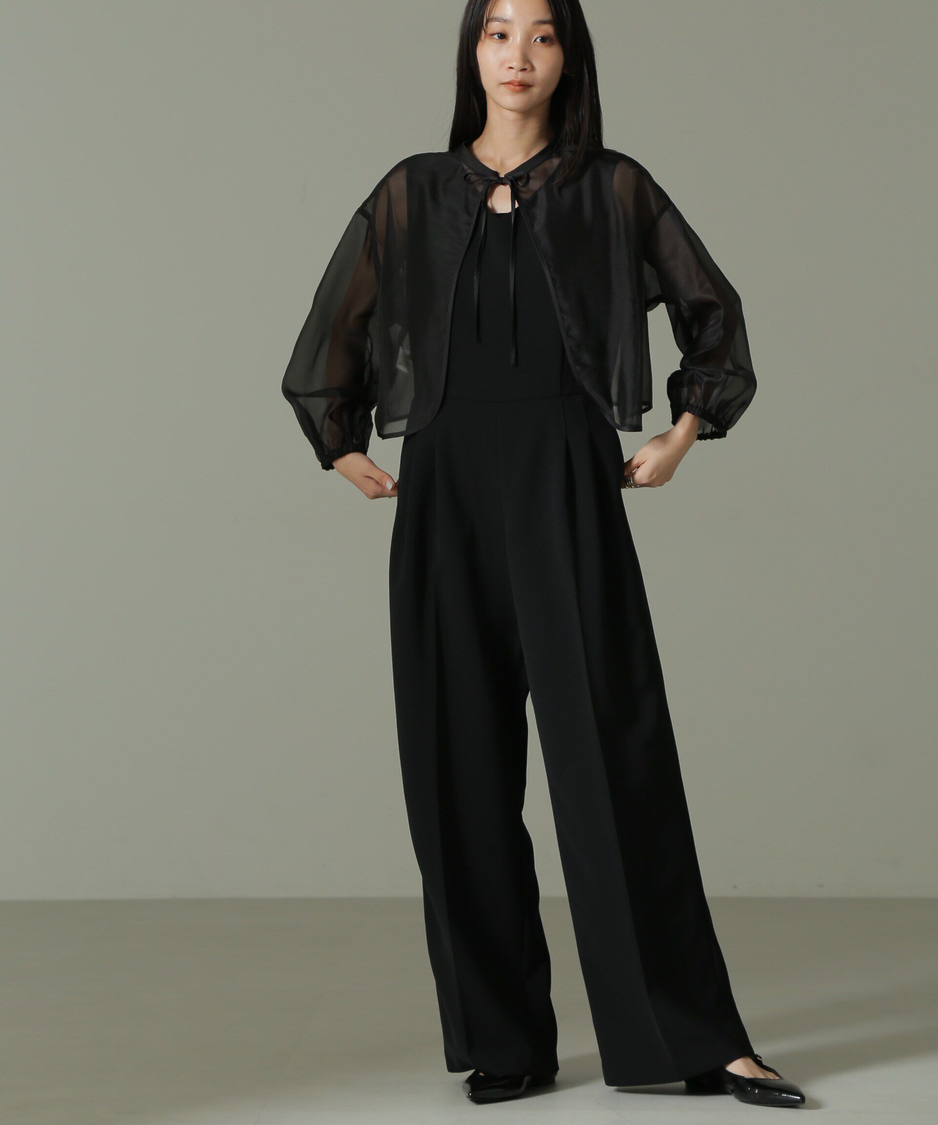 nano･universe「オーガンジーボレロ＆オールインワンセットパンツ」|ワンピース|