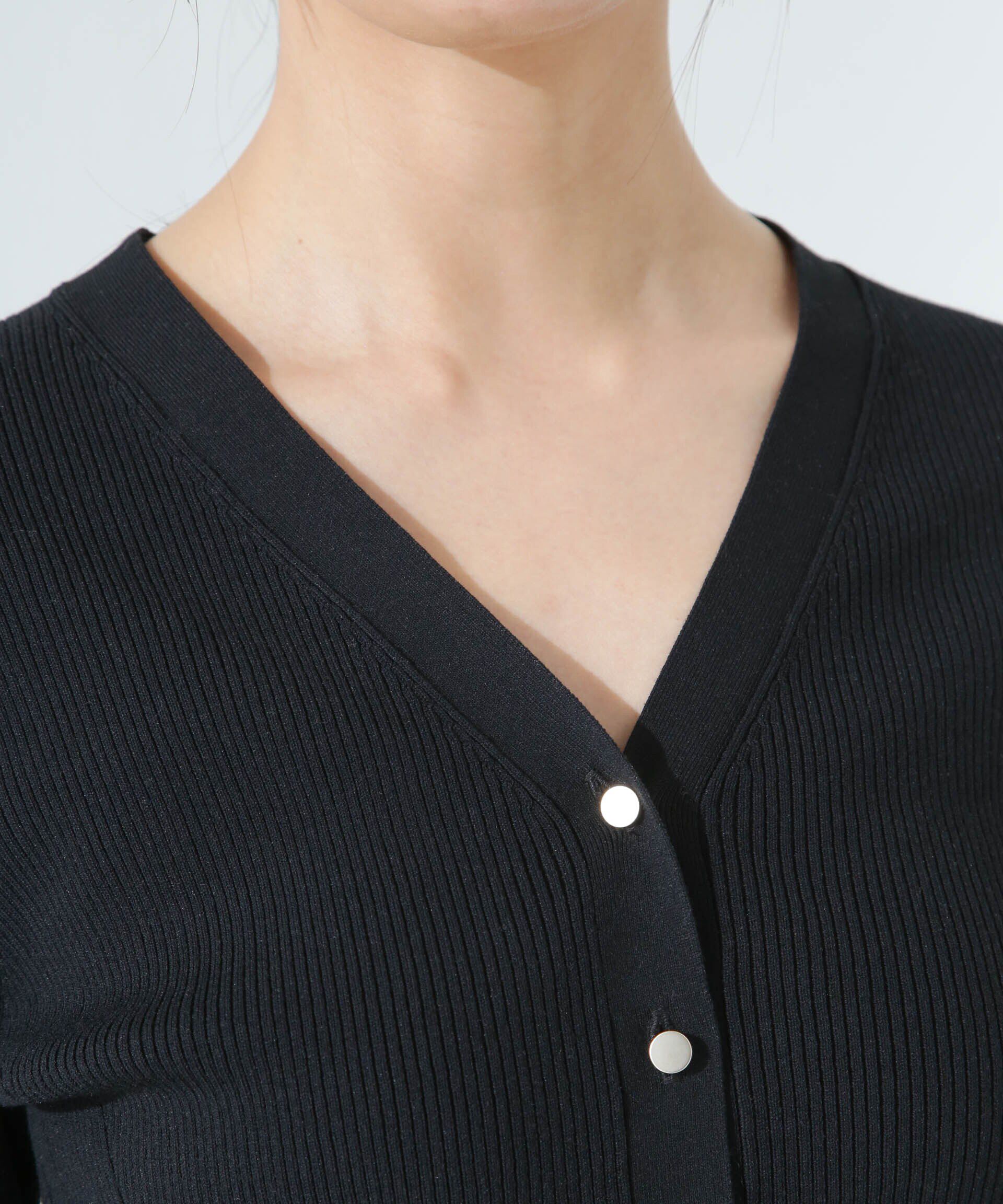 nano･universe「ウォッシャブルハイツイストVネックリブカーディガン」|ニット・セーター|