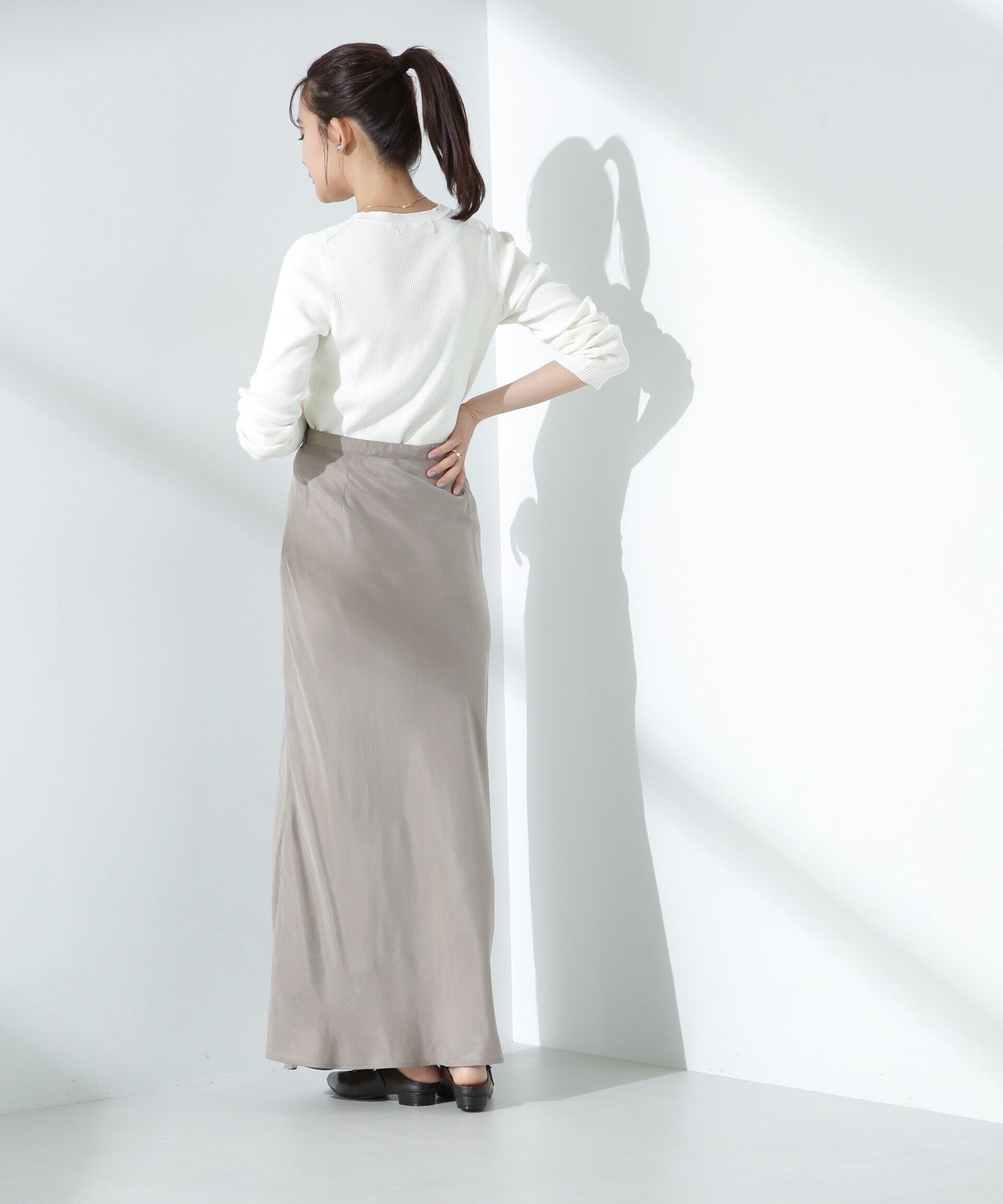 nano･universe「ウォッシャブルハイツイストVネックリブカーディガン」|ニット・セーター|